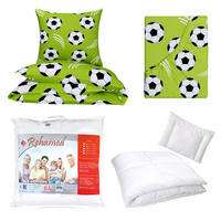 Zestaw pościeli 100x160 + 40x60 + prześcieradło we wzorze 80x160 | 089zie | zielona | piłki
