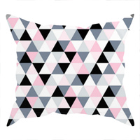 Poszewka bawełniana na poduszkę 50x60 | 110róż | szaro różowa | wzór geometryczny