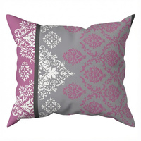 Poszewka flanela 40x40 | 098ooo | bordowa | ornament