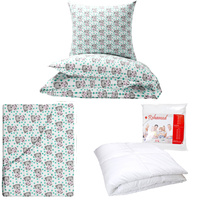 Zestaw pościeli  100x160 + 40x60 + prześcieradło we wzorze 80x160 | 050sza | biała | misie