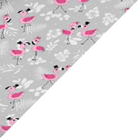 Apaszka bandamka bandana chustka | 144sza | szara | flamingi