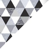 Apaszka bandamka bandana chustka | 110BIA | biało czarna | wzór geometryczny