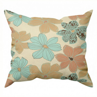 Poszewka z kory 40x40 | 384turkus | kolorowa | kwiaty