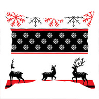 Poszewka bawełniana na jaśka 40x40 | 333czr | biało czarna | świąteczna