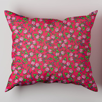 Poszewka bawełniana na poduszkę 40x60 | 119red | czerwona | róże góralskie