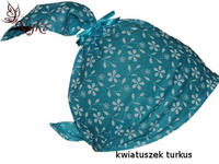 Apaszka bandamka bandana chustka | kwiatturk | turkusowa | kwiaty