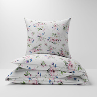 Pościel dla dziecka bawełniana 100x140 + poszewka na poduszkę 40x60 | 426bia | biała | kwiaty jabłoni