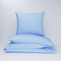 Pościel dla dziecka bawełniana 120x180 + poszewka na poduszkę 70x80  | 401nieb | niebieska | gwiazdy