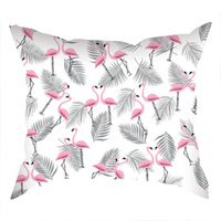 Poszewka bawełniana na jaśka 40x40 | 101szary | biało szara | flamingi