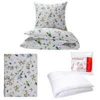 Zestaw pościeli  100x160 + 40x60 + prześcieradło we wzorze 80x160 770biały