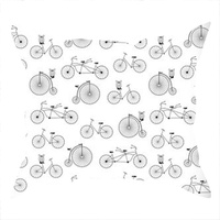 Poszewka bawełniana na jaśka 40x40 | 246bia | biała | rowery