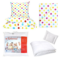 Zestaw pościeli  100x160 + 50x60 + prześcieradło we wzorze 80x160 | 230past | pastelowa | grochy