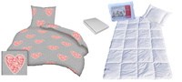 Komplet 100x160 + 40x60 + prześcieradło jersey 80x160  330czerw