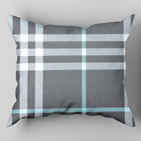 Poszewka bawełniana na poduszkę 60x70 | 218sza | szara | krata