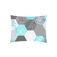 Poszewka z kory 50x60 | 208Nblu | szaro turkusowa | plastry miodu