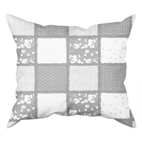 Poszewka z kory 40x40 | 107Nsz | biało szara | patchwork