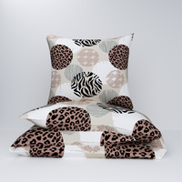 Pościel bawełniana 200x220 + poszewki na poduszkę 2*70x80 | 085beż | beżowa | geometryczny panterka