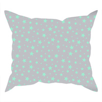 Poszewka bawełniana na poduszkę 40x80| 188s-m | szaro miętowa | gwiazdy