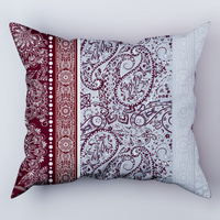 Poszewka bawełniana na poduszkę 60x70 | 098bor | bordo | ornament