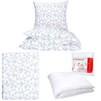 Zestaw pościeli  100x160 + 50x60 + prześcieradło we wzorze 80x160 | 103białe | szara | jednorożce
