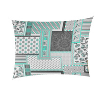 Poszewka z kory 40x40 | 307mięta | miętowa | patchwork