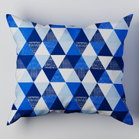 Poszewka bawełniana na poduszkę 50x50 | 110granat | granatowa | wzór geometryczny
