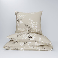 Pościel z kory 140x200 + poszewka na poduszkę 70x80 | 298beż | beżowa | gałązki