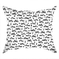 Poszewka bawełniana na jaśka 40x40 | 045bia | biało czarna | motory