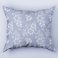 Poszewka flanela 40x40 | 116sza | szara | kwiaty lilie