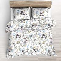 Pościel bawełniana 200x200 + poszewki na poduszkę 2*70x80 | D359fio | biała | kwiaty róże