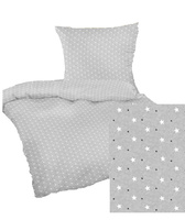 Pościel dla dziecka bawełniana 120x160 + poszewka na poduszkę 50x70 | 244sza | szara | gwiazdki