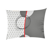 Poszewka bawełniana na poduszkę 50x70 | 006sza | szara | wzór geometryczny