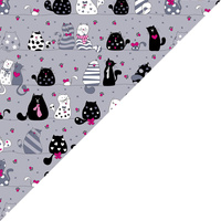 Apaszka bandamka bandana chustka | 061s-r | szaro różowa | koty