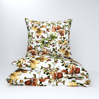 Pościel bawełniana 200x220 + poszewki na poduszkę 2*70x80 | 389Lbi | kolorowa | liście jesienne