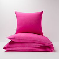 Pościel bawełniana 200x200 + poszewki na poduszkę 2*70x80 | 00 amarantowy | amarantowa