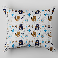 Poszewka bawełniana na poduszkę 50x50 | 181lis | kolorowa | zwierzątka leśne