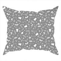 Poszewka bawełniana na jaśka 40x40 | 020szar | szara | zwierzątka leśne