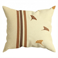 Poszewka z kory 40x40 | 324braz | brązowa | liście miłorzębu