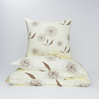 Pościel bawełniana 160x200 + 70x80 + 40x40 | 376ecr | biało bordowa | kwiaty bratki