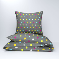 Pościel bawełniana 200x220 + poszewki na poduszkę 2*70x80 | 230kol | kolorowa | grochy