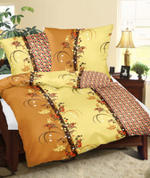 Pościel bawełniana 140x200 + poszewka na poduszkę 70x80 | 037bra | brązowa | mozajka