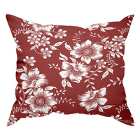 Poszewka z kory 40x40 | 116bordo | bordowa | kwiaty