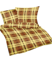 Poszewka flanela 70x80 | 252brąz | brązowa | krata