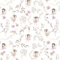 Worek na pościel do przedszkola żłobka | 154pas | beżowo różowa | wróżki i kwiaty