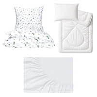 Zestaw pościeli  100x160 + 40x60 + prześcieradło jersey 80x160 | 002bor | bordowa | świąteczna Mikołaje