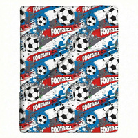 Prześcieradło na leżak do przedszkola | 072now | niebieskie | piłki futbol