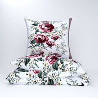 Pościel bawełniana 200x220 + poszewki na poduszkę 2*70x80 | 248pas | kolorowa | kwiaty