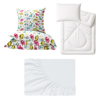 Zestaw pościeli  100x160 + 50x60 + prześcieradło jersey 80x160 | 411jaj | kolorowa | dinozaury