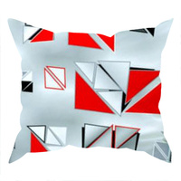 Szaro czerwona Poszewka flanela 40x40 - 110red