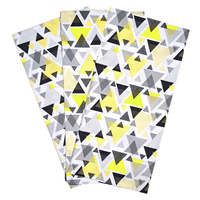 Poszewki bawełniane na jaśka 40x40 Zestaw - 3szt 381zol | żółte | geometryczne